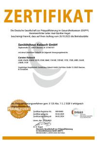 Sanitätshaus Kalauch Bautzen Zertifikat